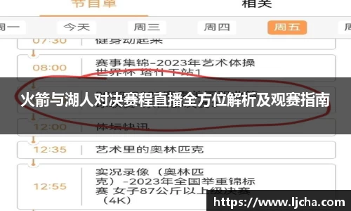 火箭与湖人对决赛程直播全方位解析及观赛指南